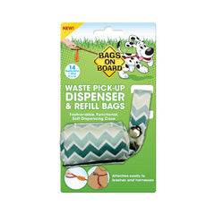 باقز اون بورد حامل أكياس فضلات للكلاب قماش - اخضر مقلم