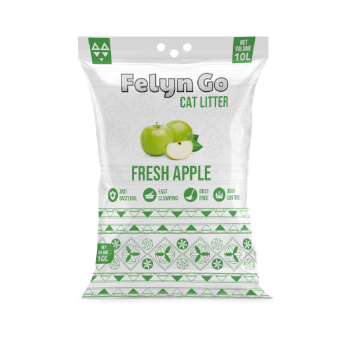 فيلاين قو رمل ناعم بنتونيت للقطط برائحة التفاح.