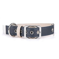 ماي فاميلي تراث طوق جلد كحلي وبيج 40×2.2سم وسط