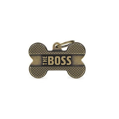 ماي فاميلي قلادة على شكل عظمة كبيرة جدا بوس براس