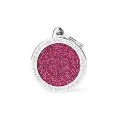 ماي فاميلي قلادة بريق دائري كبير وردي