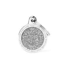 ماي فاميلي قلادة رمادي لامع دائري صغير