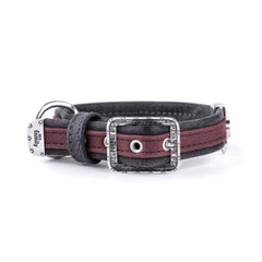 ماي فاميلي لندن طوق جلد عنابي 36×2.2 سم