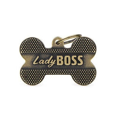 ماي فاميلي قلادة على شكل عظمة كبيرة جدا لايدي بوس براس