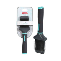 زولكس مشط مزدوج للكلاب مناسب لجميع انواع الفراء لون رمادي