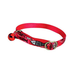 زولكس طوق نايلون للقطط رسمة سمك السردين 30سم - أحمر