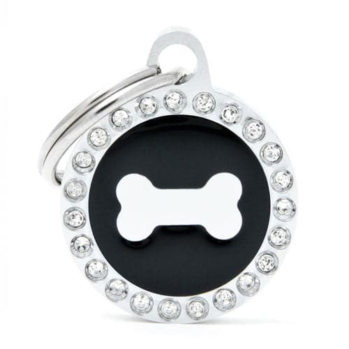 ماي فاميلي قلادة عظم على شكل دائرة اسود لماع