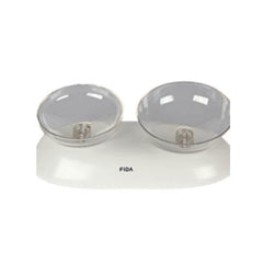 فيدا صحن مزدوج قابل للتعديل للجراء أبيض