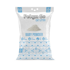 فيلاين قو رمل ناعم بنتونيت للقطط برائحة بودرة الطفل.