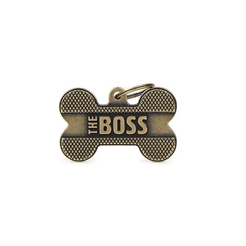 ماي فاميلي قلادة على شكل عظمة كبيرة جدا بوس براس