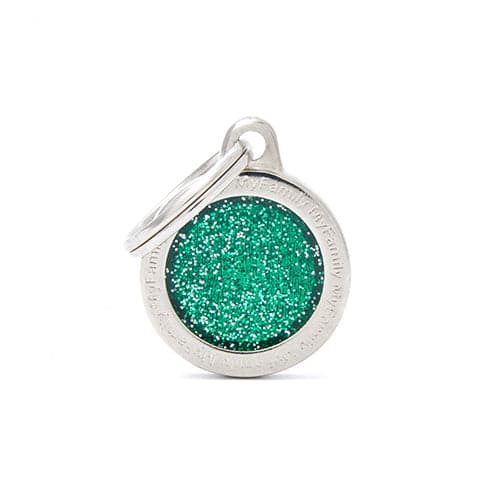 ماي فاميلي قلادة بريق دائرة SNALL أخضر