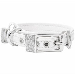 ماي فاميلي سانت تروبيز طوق جلد ابيض 35×1.6سم صغير +