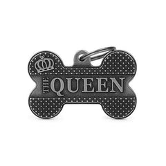 ماي فاميلي قلادة على شكل عظمة كبيرة جدا مكلة فضي