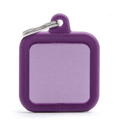 ماي فاميلي قلادة مربع بنفسجي اطار جلد