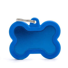 ماي فاميلي قلادة على شكل عظمة ازرق اطار جلد