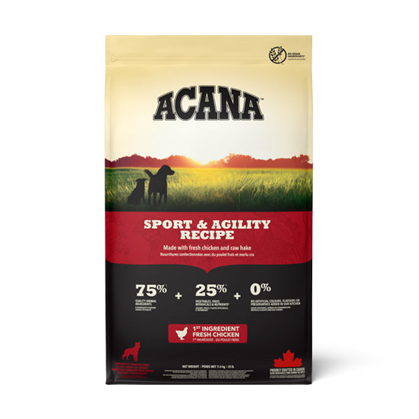 اكانا سبورت أجيليتي بنكهة الدجاج الطازج طعام جاف للكلاب النشطة, 11.4 كجم