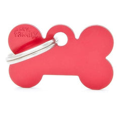 قلادة المونيوم شكل عظمة لون احمر