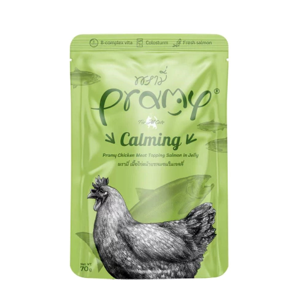 برامي اظرف الدجاج مع السالمون في الجلي للقطط 70غ
