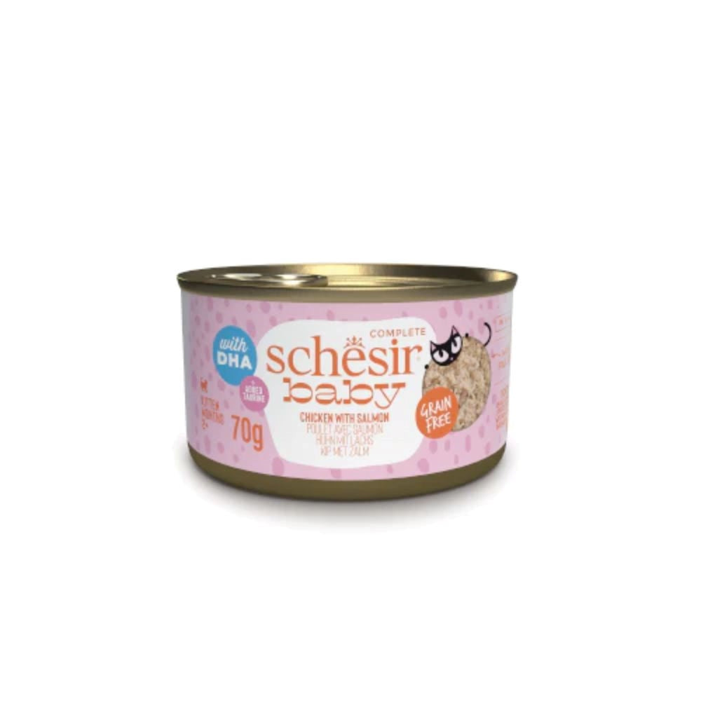 شيزير معلبات بيبي كامل الدجاج والسالمون للقطط الصغار 70غ