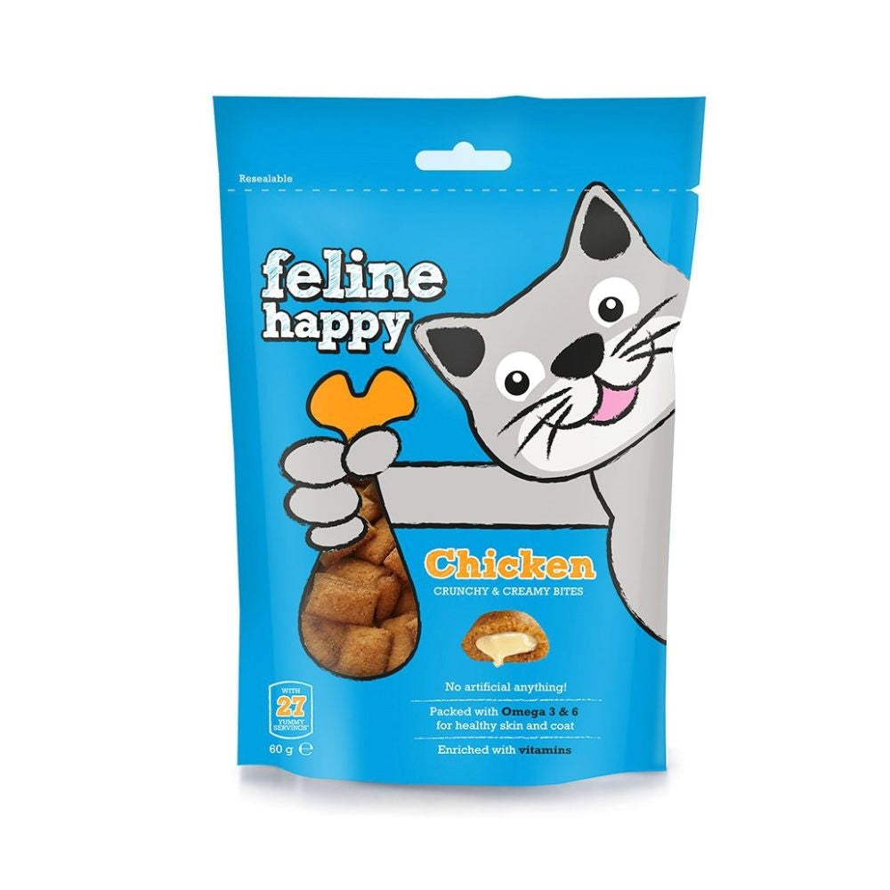 مارك اند شابل فيلاين هابي مكافآت بنكهة الدجاج للقطط 60غ